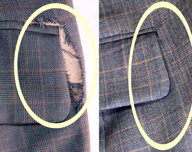 Patterned Suit Pocket Repair
